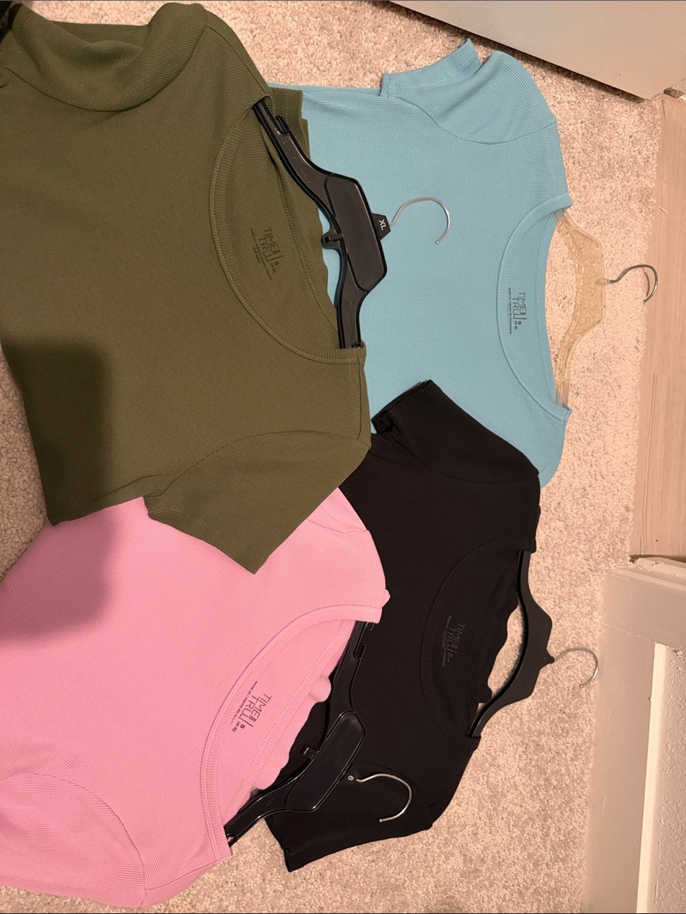 4-Pack Time and Tru Tops | Pink Blue Black Olive |